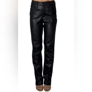 Good American Better Than Leather Black Straight Pants 25